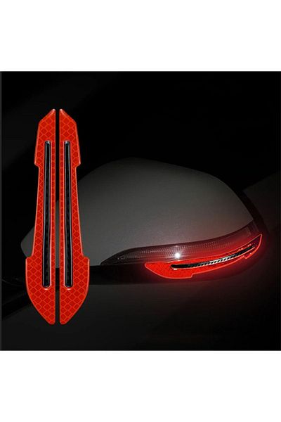 MeyZone Auto Vehicle Side Mirror Reflector Sticker Side Mirror Protector Sticker Cat Eye Red