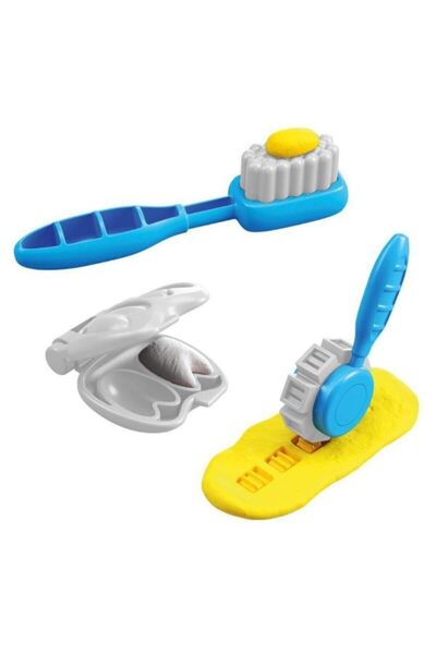 Depomiks Avm Sevimli Dişçi Dino Oyun Hamuru Set + Diş Doktor Aksesuarları Oyuncakları