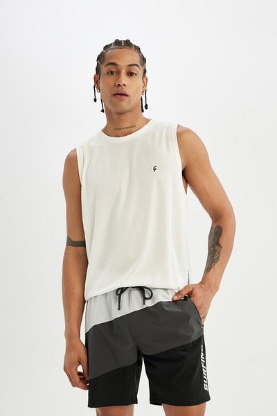 DeFacto Fit Sea Shorts – Regular Fit bedruckter Sportler, Denek Textured