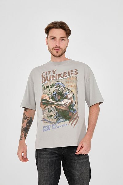 Ghetto off limits City Dunkers Gray Oversize T-shirt - Back to the List