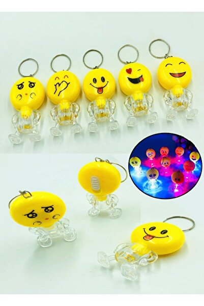 Hyd Işıklı El Feneri Emoji Anahtarlık 10 Adet Karne Hediyesi