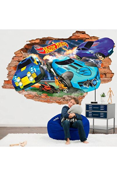Kt Grup Monster Arabalar İsme Özel Full Hd Baskı 3D Duvar Sticker