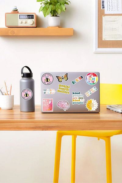 KT Decor مجموعة ملصقات للهاتف والكمبيوتر اللوحي تحت عنوان الفن العقلي - PVC للكمبيوتر المحمول، الكمبيوتر المحمول، الكمبيوتر المحمول، جدول الأعمال - 10