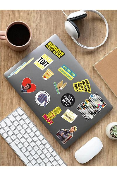 KT Decor مجموعة ملصقات PVC للهاتف والجدول الزمني تحت عنوان Brooklyn 99 - الكمبيوتر اللوحي والكمبيوتر المحمول والكمبيوتر المحمول والكمبيوتر المحمول