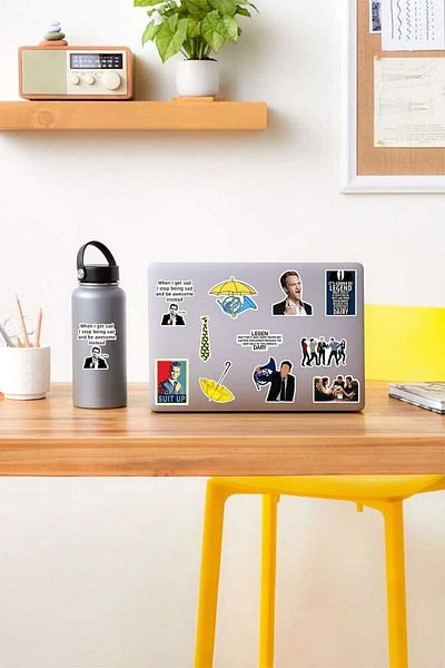 KT Decor How I Met Your Mother Themed 4-Piece PVC Sticker Set - for Phone, Tablet, Laptop, Notebook and Notebook