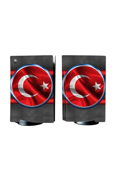Kt Grup Modern Dalgalı Türk Bayrağı Playstation 5 Standart Disk Edition Stick...