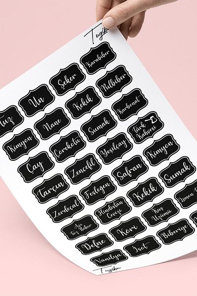 TUGİBU Spice Jar Spice Jar Sticker A4s108