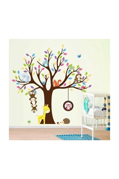 cosy home gift Forest Tree Monkey Owl Nature Kids And Baby Room Wall Decorati...