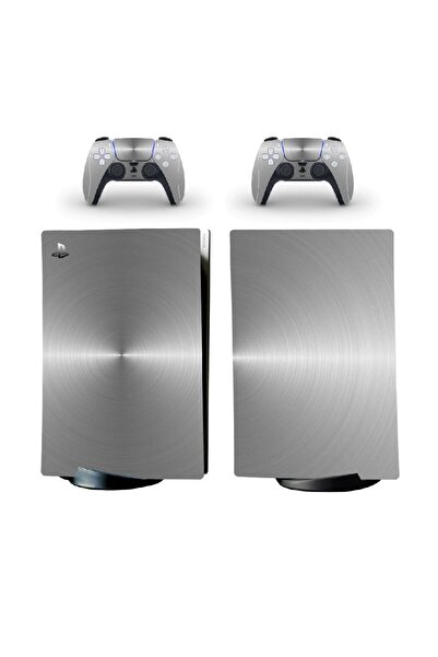 Kt Grup Gri Metal Efekt Playstation 5 Standart Disk Edition Sticker Kaplama Seti