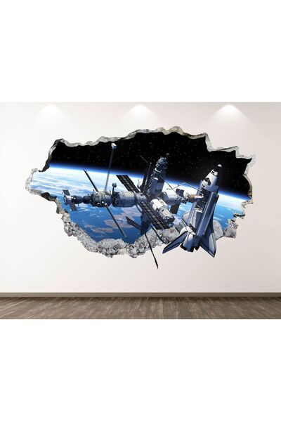 Kt Grup Космически превозни средства Full HD печат 3D модерен стикер за стена