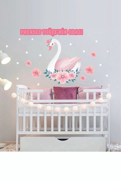 Kt Grup Kuğu Çiçekler ve Puantiyeler İsimli Çocuk ve Bebek Odası Kişiselleşti...