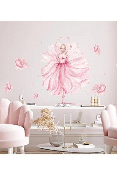 Kt Grup Balerin Ve Soft Renk Çiçekler Kız Çocuk Ve Bebek Odası Duvar Sticker ...