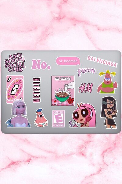 Varonesa مجموعة ملصقات للكمبيوتر المحمول والكمبيوتر المحمول ذات طابع جميل مكونة من 15 قطعة