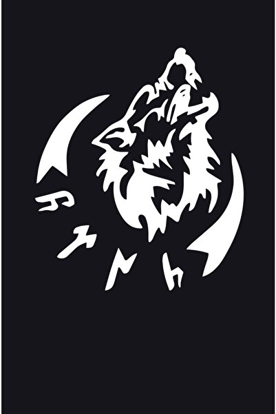 HMNL Göktürk Türk Kurt Sticker Oto Sticker Araba Cam Sticker 15x12 Cm