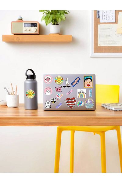 KT Decor مجموعة ملصقات للهاتف والكمبيوتر اللوحي تحت عنوان الفن العقلي - PVC لأجهزة الكمبيوتر المحمول والكمبيوتر المحمول والكمبيوتر المحمول والمكتب - 8