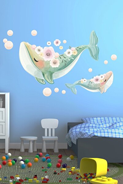 Sim Tasarım Набір настінних наклейок «Милі дельфіни»