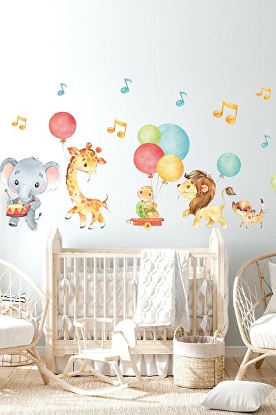 Kt Grup Yavru Hayvanlar Ile Eğlenceli Orkestra Baby Shower Pastel Renk Duvar ...