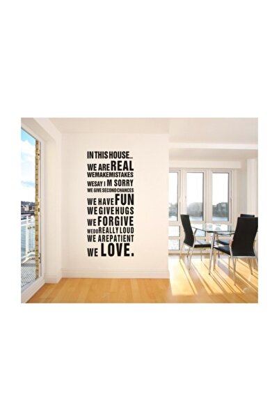 Sticker Sepetim U ovoj kući tekstualna dekorativna višenamenska zidna naljepn...
