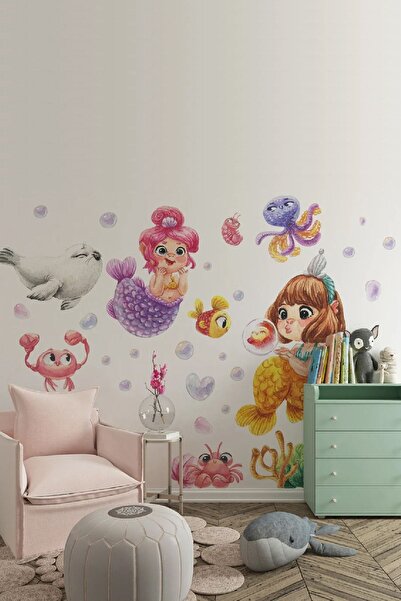 Kt Grup Su Altı Dünyası Minik Deniz Kızları Ve Sevimli Deniz Canlıları Kız Ço...