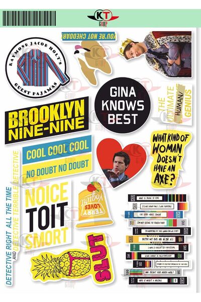 KT Decor مجموعة ملصقات PVC للهاتف والجدول الزمني تحت عنوان Brooklyn 99 - الكمبيوتر اللوحي والكمبيوتر المحمول والكمبيوتر المحمول والكمبيوتر المحمول