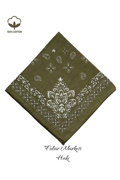 Fular Marketi Add 4 in Basket Pay 3 100% Cotton Elegance Pattern Khaki (Price Is for 1 Piece)