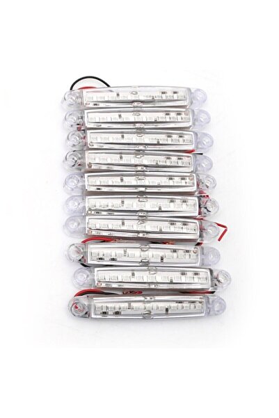 AHMET OTOMOTİV 10 Adet Beyaz 9 Ledli Parmak Led Lamba 12v-24v