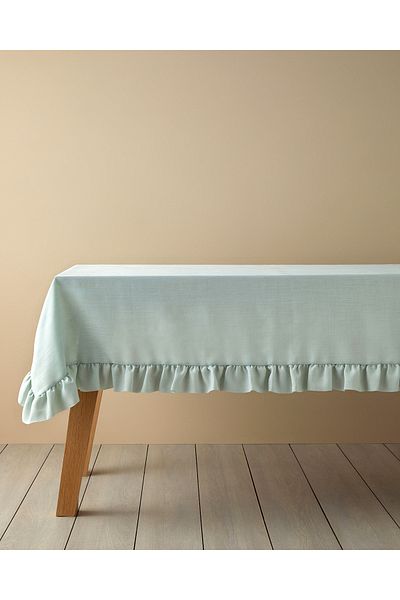 English Home Mint Colored Flor Pura Polyester Tablecloth