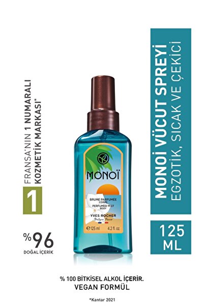 Yves Rocher Monoi Vücut Spreyi 125ml / Şampuan Masaj Fırçası Hediyeli
