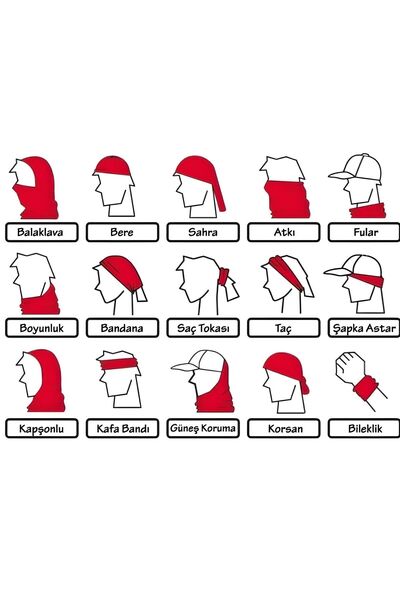 dairaksesuar Bandana Men's Bandana Women's Bandana Motorcycle Bandana Neck Gaiter Balaclava Outdoor
