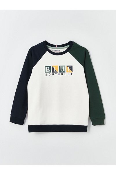 LC Waikiki Hanorac cu mânecă lungă imprimat cu gât crew pentru băiat (W3)