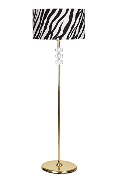 epifanio Lille Gold Kaplama Üçlü Kare Kristal Detaylı Metal Lambader - Zebra ...