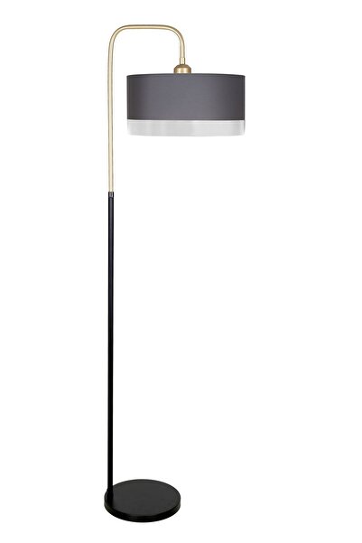 epifanio Potenza Eskitme Detaylı Siyah Metal Lambader - Antrasit