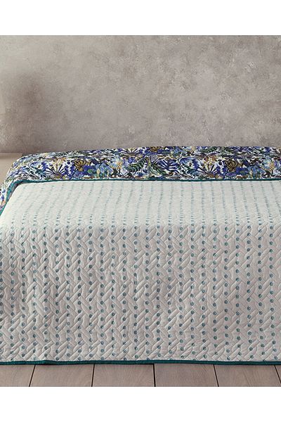English Home Pătură multifuncțională Floral Charm Double Blue