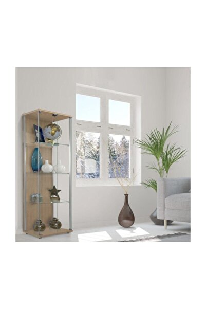 AZUCABİN Ahşap Camlı Dolap