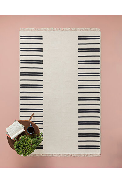 English Home Royal Paisley Dokuma Kilim Lacivert - Krem