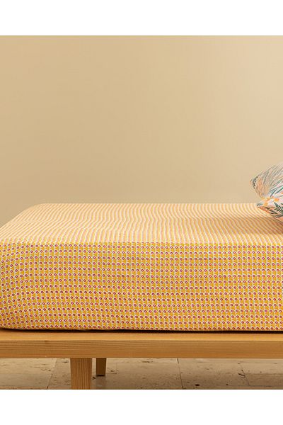 English Home Yellow Delta Easy-Iron Single Elastic Sheet