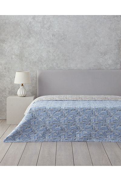 English Home Dark Blue Modern Diamond Blanket - Single, Multi-Purpose
