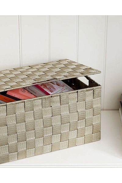 English Home Κουτί αποθήκευσης Shine Dark Beige - 34x22x17,5 cm