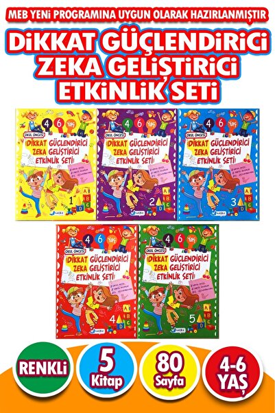 Harika Kitap Dikkat Güçlendirici Ve Zeka Geliştirici Etkinlik Seti 4 - 6 Yaş - 5 Kitap