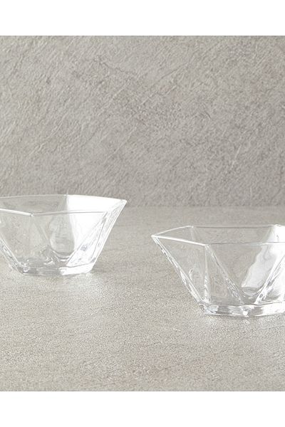 English Home Mara Glass 2-Piece Bowl Transparent