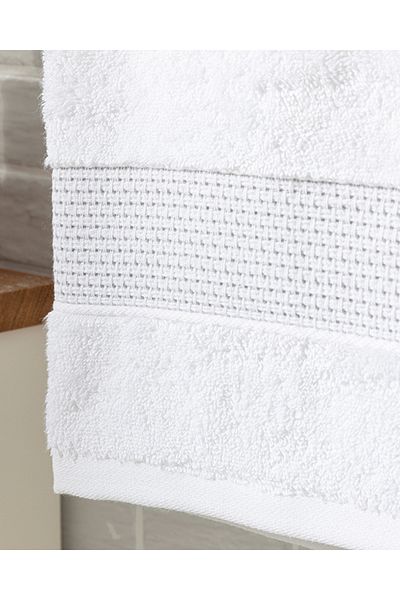 English Home White Deluxe Cotton Face Towel - Low Twist