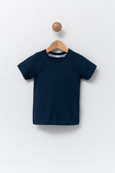 Pollito Παιδικό μπλουζάκι Navy Blue Crew Neck Basic 100% βαμβάκι