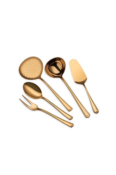 Narin Anatolia - Titanium Gold Serving Set - 5 Pieces