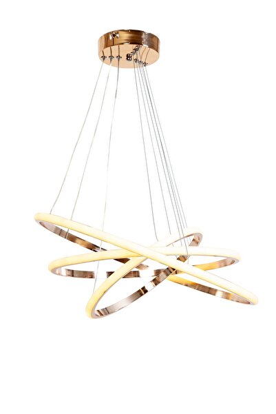 E2Light Daire 3Lü Krom Kaplama ( 3 Renk Modüllü ) Led Avize