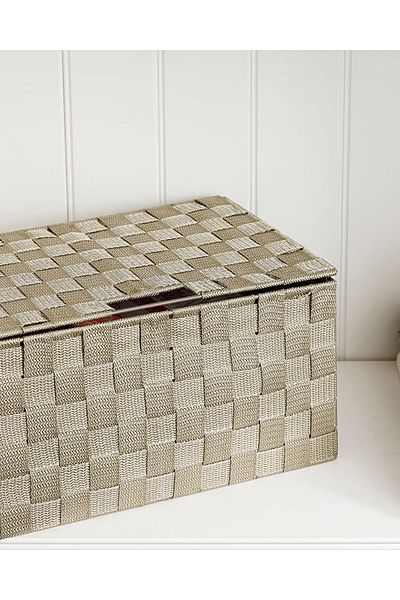 English Home Κουτί αποθήκευσης Shine Dark Beige - 34x22x17,5 cm