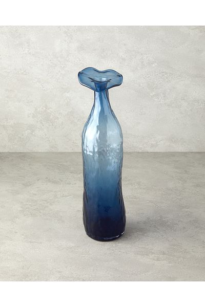 English Home Γυάλινο βάζο Wave Flower Μπλε