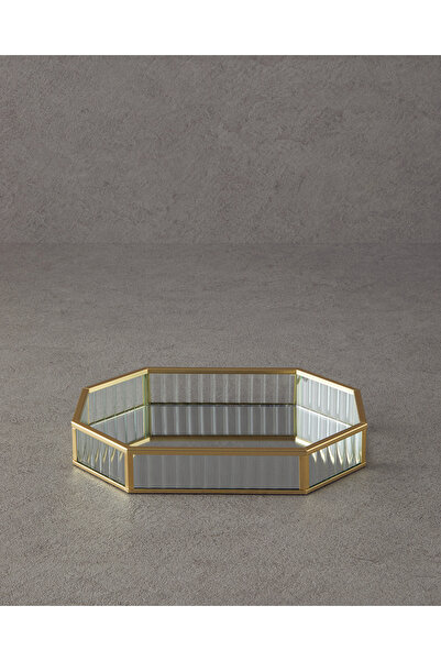 English Home Gold Colored Luxury Glass Decorative Tray