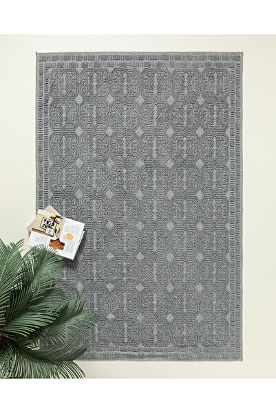 English Home Chester Pamuklu Kilim Gri