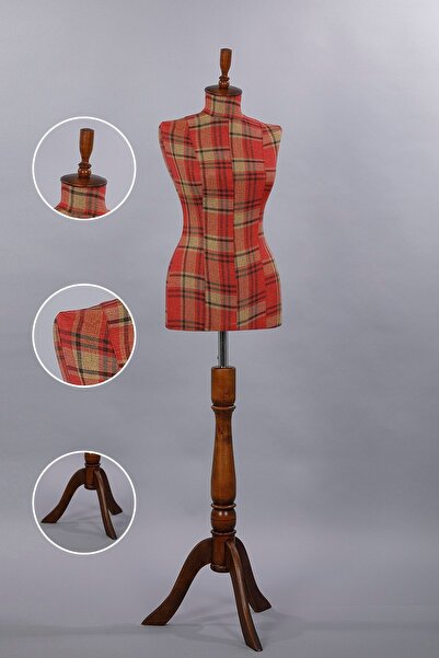 TERZİ DÜKKANI Ahşap Ayaklı 38 Beden Kadın Terzi Mankeni, Prova Mankeni, Vitri...