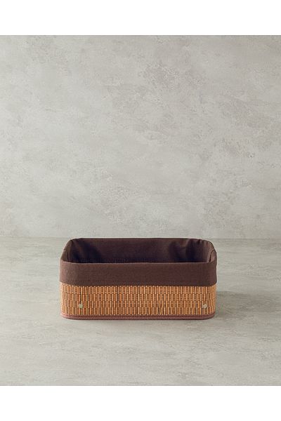 English Home Тъмно кафяв бамбуков кош Gina - 36X26X14 см